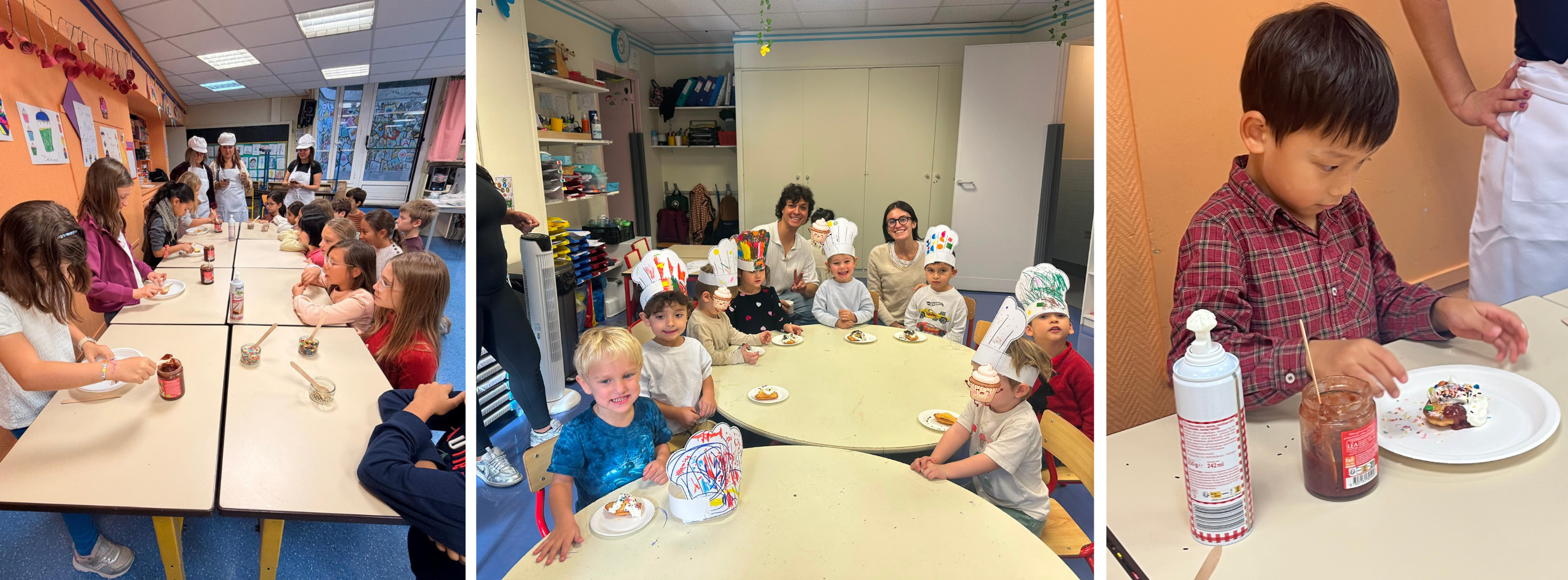 11 The Great Bake Off Élèves de maternelle et du primaire d'Eurécole participant au Great Bake Off, des ateliers de pâtisserie en anglais.