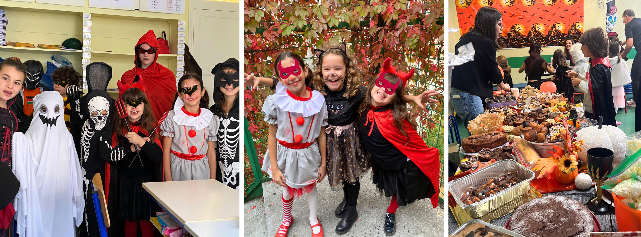3 Halloween - Partie 3 Élèves du primaire d'Eurécole célébrant Halloween avec leurs déguisements, décorations et gourmandises.